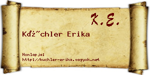 Küchler Erika névjegykártya